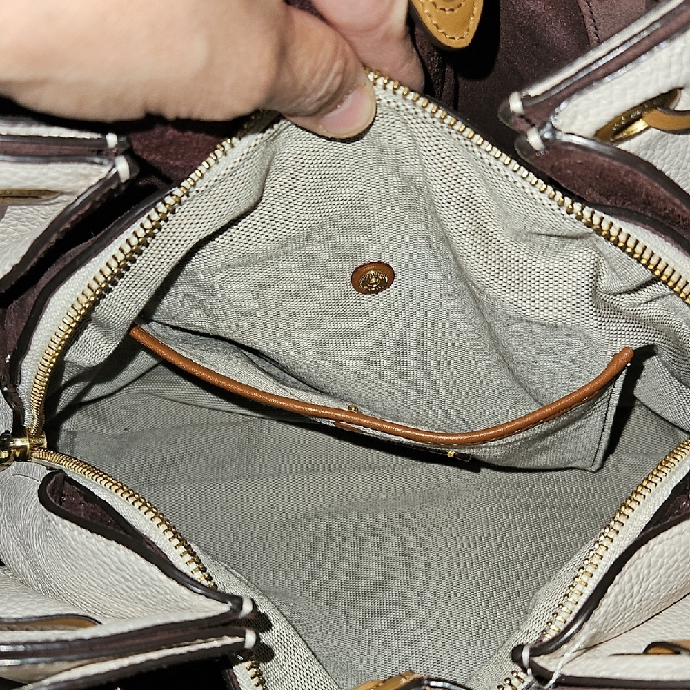 Coach EUC 1941 Harmony Hobo Colorblock Tan and White Shoulder Bag - Picture 12 of 16